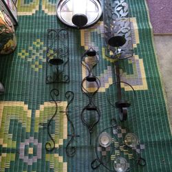 6 Wall Candle Holders and 1 Table Candle Holder