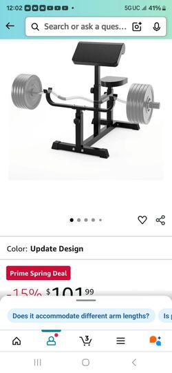 Uboway Adjustable Arm Preacher Curl Weight Bench