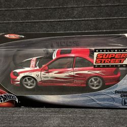 Hot Wheels 100% Exclusive Super Street Edition RED Custom Honda Civic SI