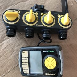 Lawn Sprinklers - 3x Aqua Max - 1 4 Spout Timer - 2 Hose Attachments