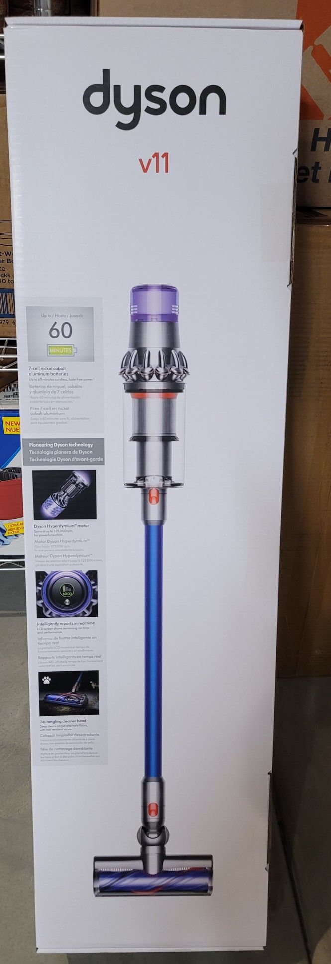 Dyson V11 Cordless Stick Vaccum, Large, Nickel/Blue