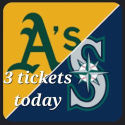 3 Tickets, Today Saturday 10/1 M's Vs A's