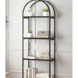 New Arched Black Metal bookcase