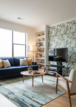 Sleek Black TV Stand w/ Storage Shelves