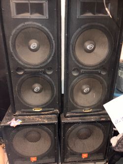Gemini PA Speakers and JBL Subwoofers – 2 Pairs