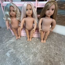 Our Generation 3 Doll Lot- bunk bed blonde curly wavy long hair blue brown eyes