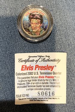 ELVIS PRESLEY Colorized 2002 Tennessee Quarter