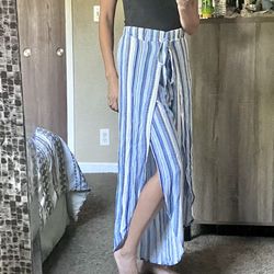 By & By Boho flowy Double slit pants