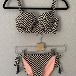 Chevron Push Up Bikini w/ Tie tassle Bottoms