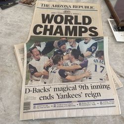 Full newspaper, Arizona defects World Series champs
