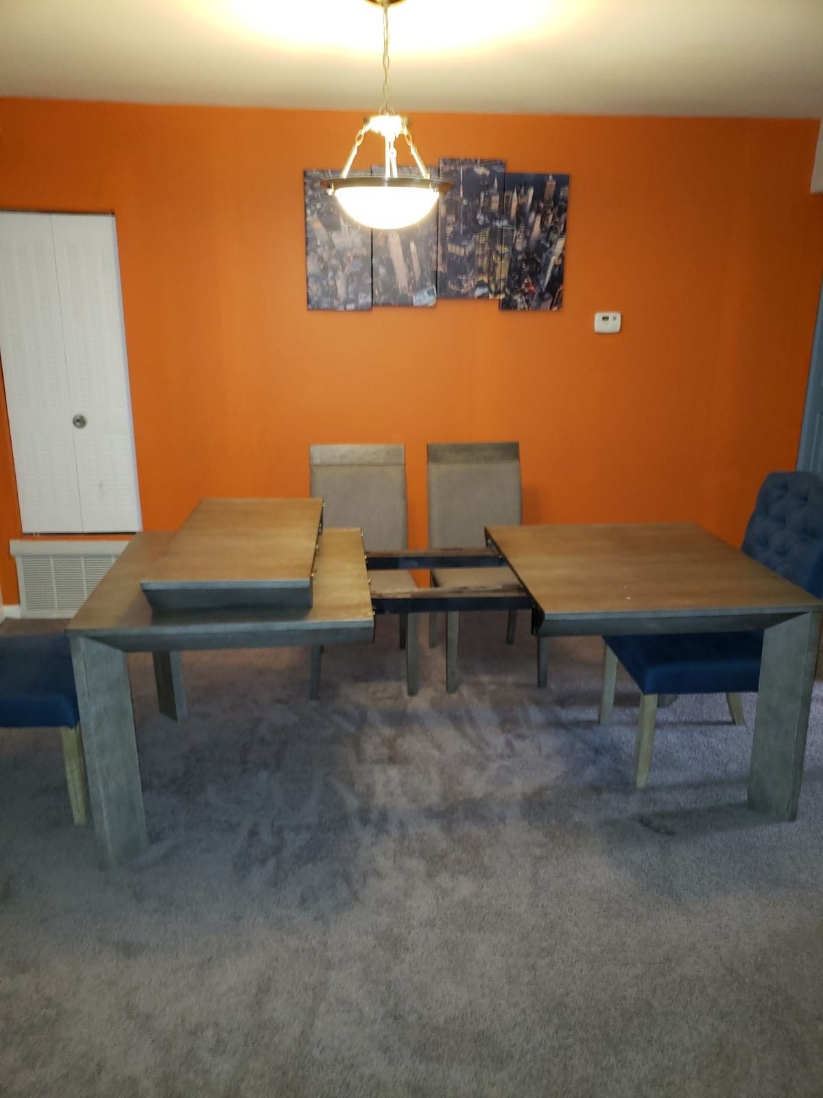 Moving Sale! Adjustable Dining table with 6 chairs