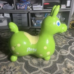 Rody Bounce Horse – Green Inflatable Ride-On Toy for Kids