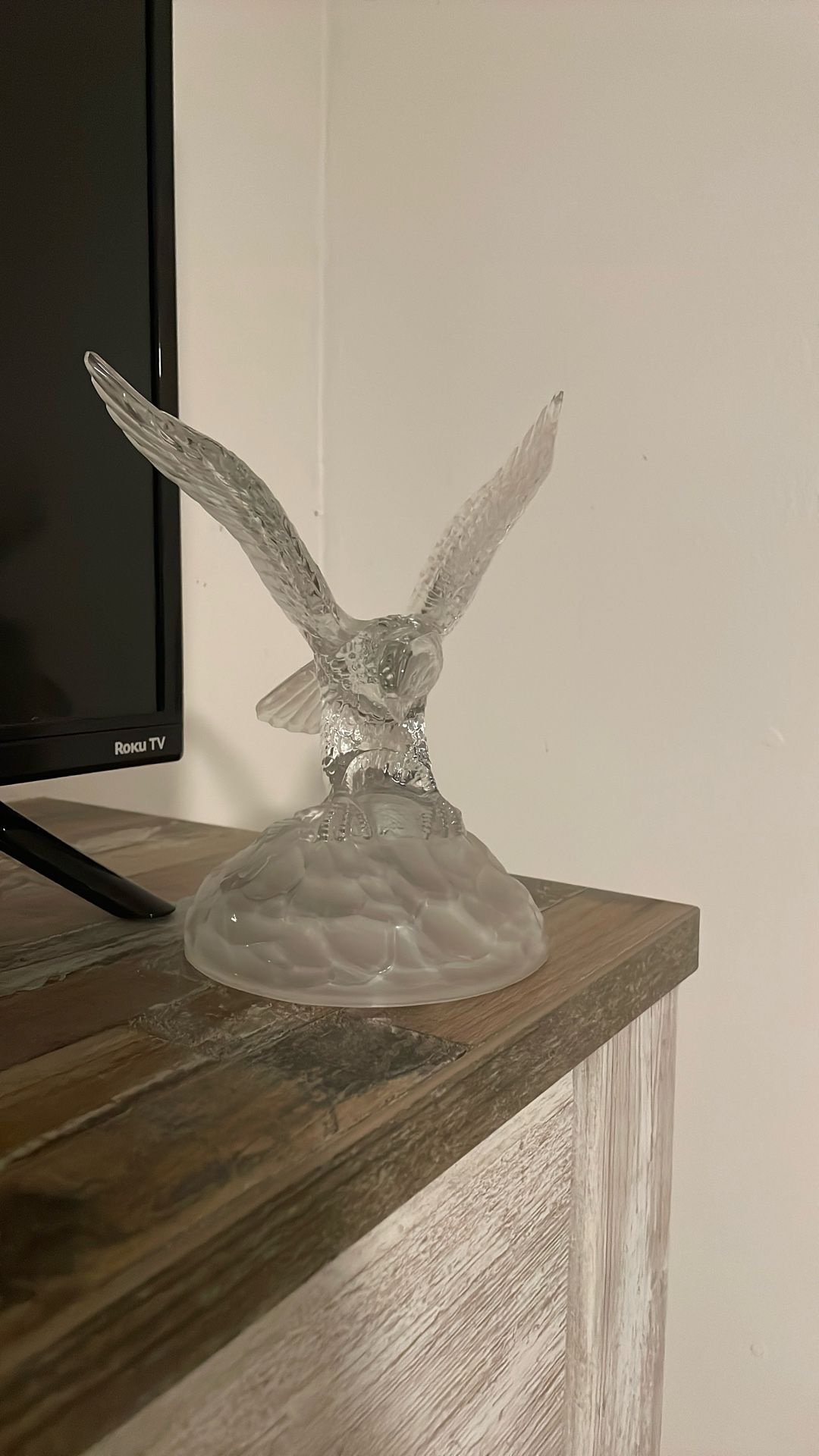 Vintage Cristal D'Arques Lead Crystal Cut Glass Eagle Figurine Statue Bird