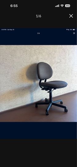 One steelcase chair charcoal armless castors