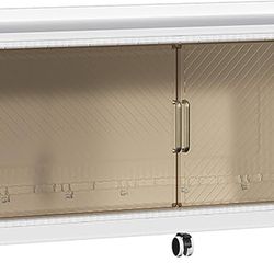 Extra Large Storage Bins with Lid and Wheels, 40Gal Stackable Closet Organizers and Storage Cabinet, Collapsible Storage Box Drawer with Doors for Hom