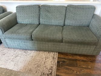 Sage Green Couch with individual chair