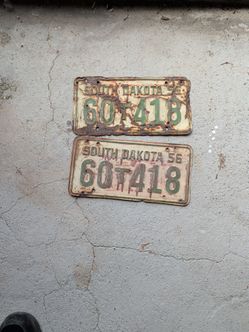 Old South Dakota 1956 license plate