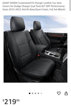 GIANT PANDA Customized Fit Charger Leather Car Seat Covers for Dodge Charger 