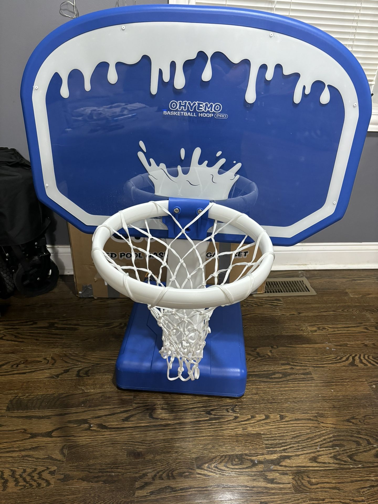 LED Pool Basketball Hoop, Oversized Swimming Pool Basketball Game Set with 14in LED Ri