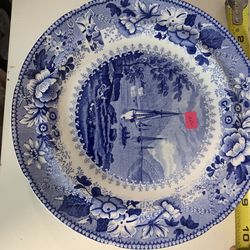 Antique blue transfer plate