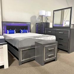 JH-$39 Down Payment For Financing Lodanna Queen King Bedroom Set Nightstand Chest Dresser With Mirror 