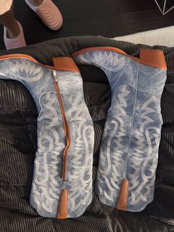8.5 Denim Cowgirl Boots