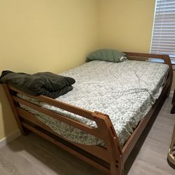 Full Size Bed With Mattress, Springbox, And Wooden Frame