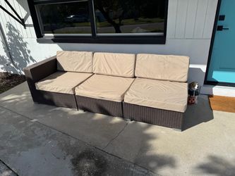 3-Piece Outdoor Wicker Sectional Sofa