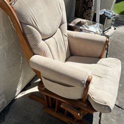 Solid Wood & Upholstered Rocking Chair