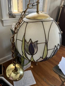 Vintage Beautiful Stain glass Hanging Lamp