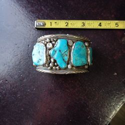 Vintage Navajo  Men's Cuff Silver Braceletk