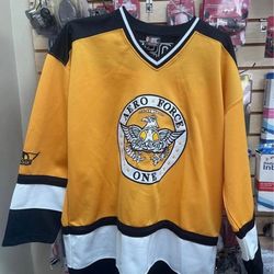 Vintage Aerosmith Aero Force One 2003 Boston Hockey Jersey Shirt