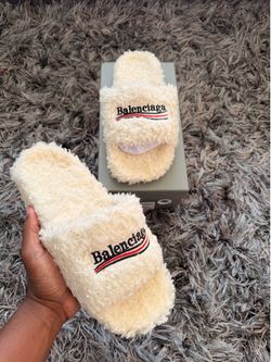 White fluffy slides