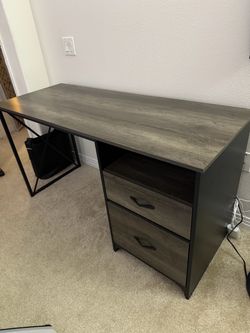 Modern 55" Office Desk with Filing Drawer & Storage
