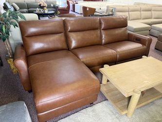 Furniture - 3 pc genuine leather storage sectional- Thandler