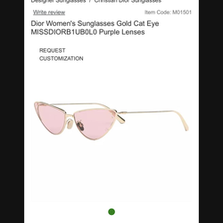 Dior pink cats eye women's glasses