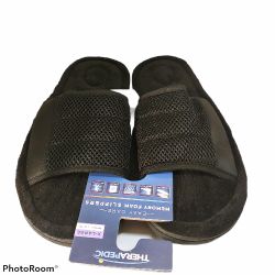 Therapedic Memory Foam Slippers Men s Black Size XL 12 13 Easy