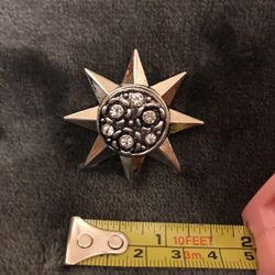 Rustic Metal Star Burst Pendant Winter Jewelry