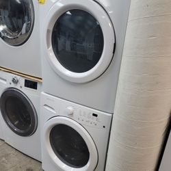 Frigidaire Front Load Washer And Stackable Gas Dryer Set 71H Stacked 