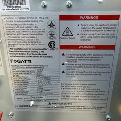 Fogatti FS07B1S RV Tankless Water Heater – Propane – New Open Box – Never Used