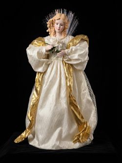 Angel Christmas Tree Topper with Fiber Optic Halo