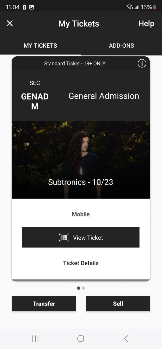 2x GA Tickets To Subtronics Bill Graham Thursday @ 7pm