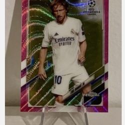 2020-21 Topps Chrome UEFA Champions League LUKA MODRIC Pink X-Fractor #75 Madrid