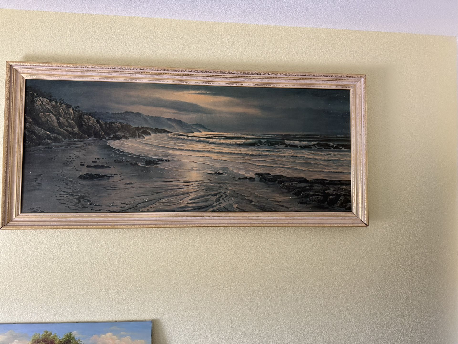 モーリス・メイヤー　ジクレー Vintage Oceanside Picture By Maurice Meyer With Gold Frame
