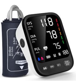 Blood Pressure Machine, Automatic Upper Arm Blood Pressure Monitor with 2x199 readout, 4.5 inch Backlit Large Screen Adjustable Large Cuff 9 to 17 inc
