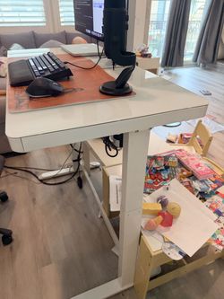 FlexiSpot Comhar Electric Standing Desk with Glass Top