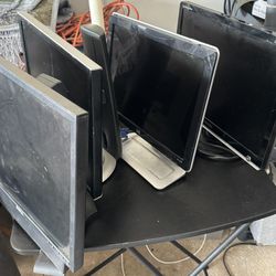Four computer screens