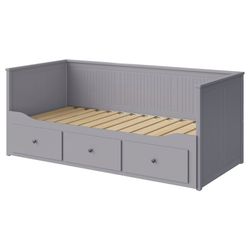 Daybed frame with 3 drawers, gray, Twin