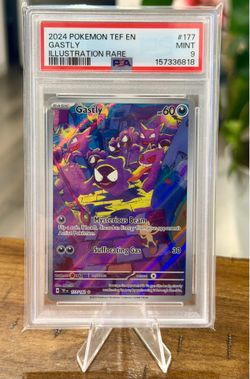 Pokémon Gastly 177/162 Temporal Forces Illustration Rare Holo 2024 PSA 9