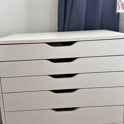 White IKEA Alex 6 Drawer Unit